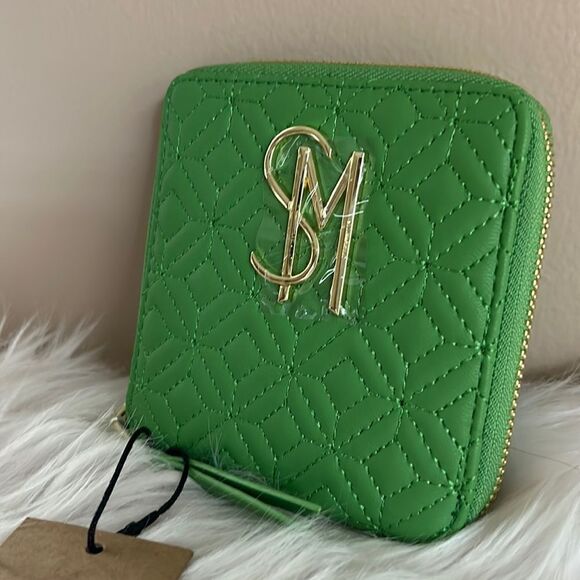 NWT Steve Madden Bright Green Zip Around Wallet - Picture 4 of 9